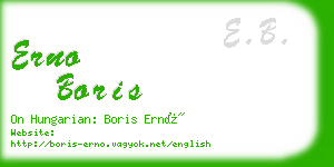 erno boris business card